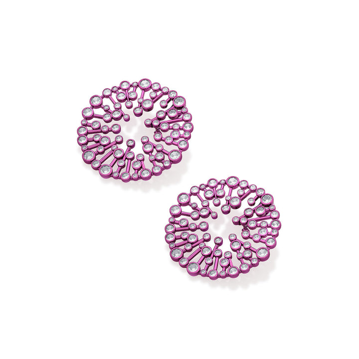 Rani Pink Starburst Statement Earrings - Isharya | Modern Indian Jewelry