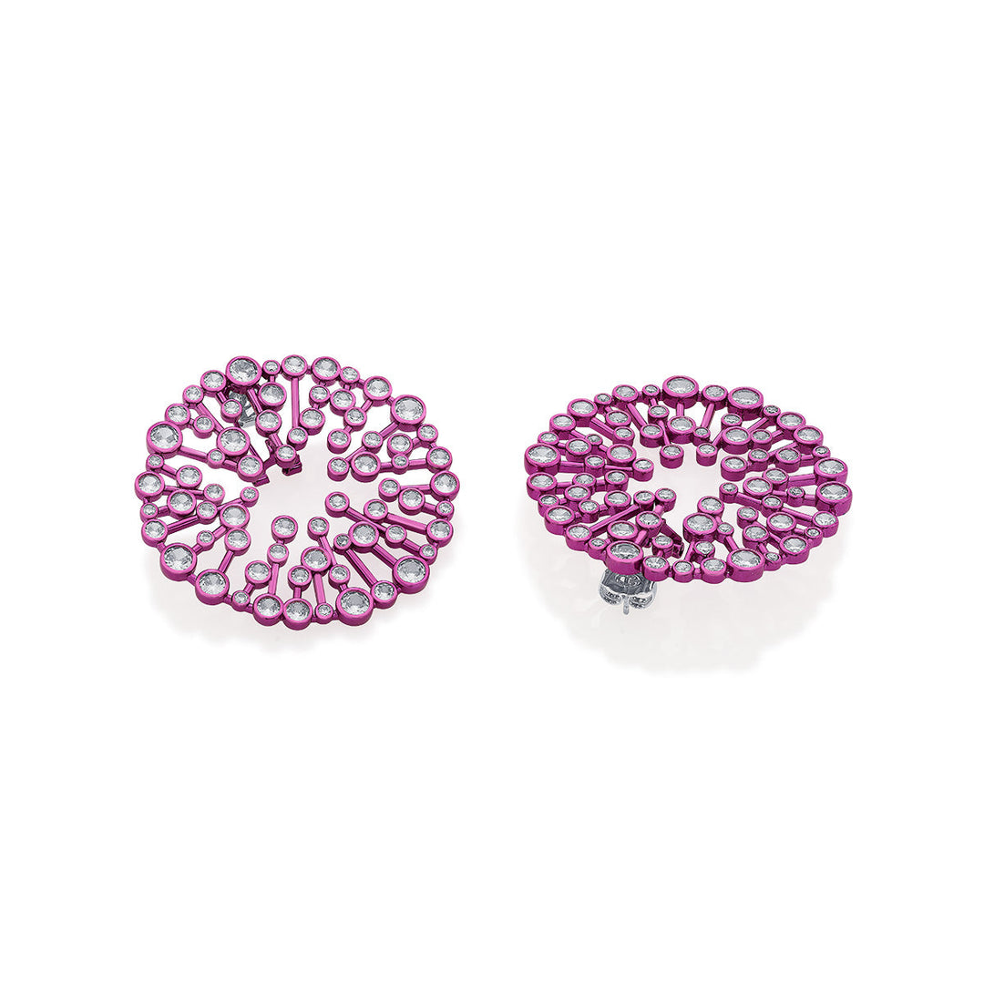 Rani Pink Starburst Statement Earrings - Isharya | Modern Indian Jewelry