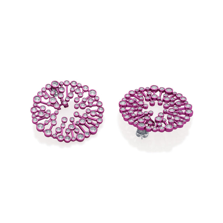 Rani Pink Starburst Statement Earrings - Isharya | Modern Indian Jewelry