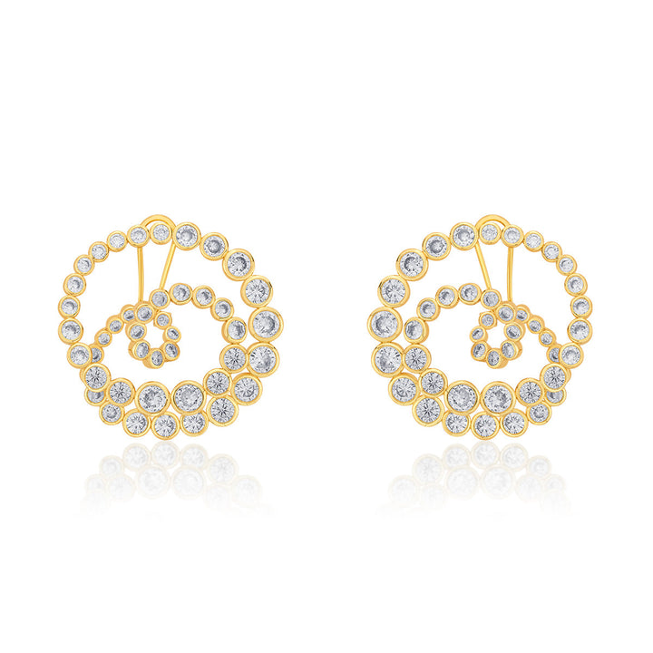 Aura Gold Statement Swirl Hoop Earrings - Isharya | Modern Indian Jewelry