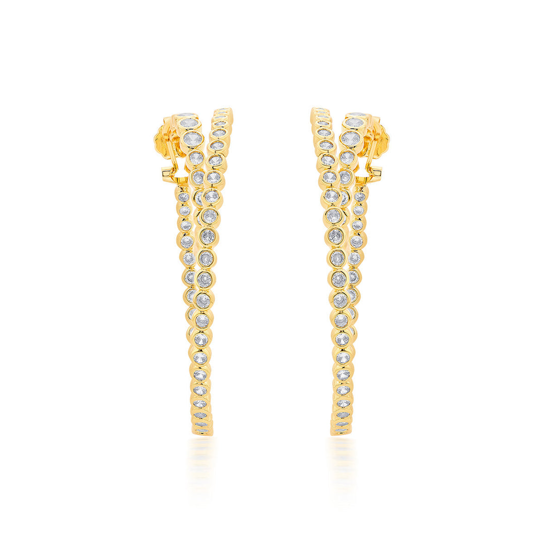 Aura Gold Swirl Hoop Earrings - Isharya | Modern Indian Jewelry
