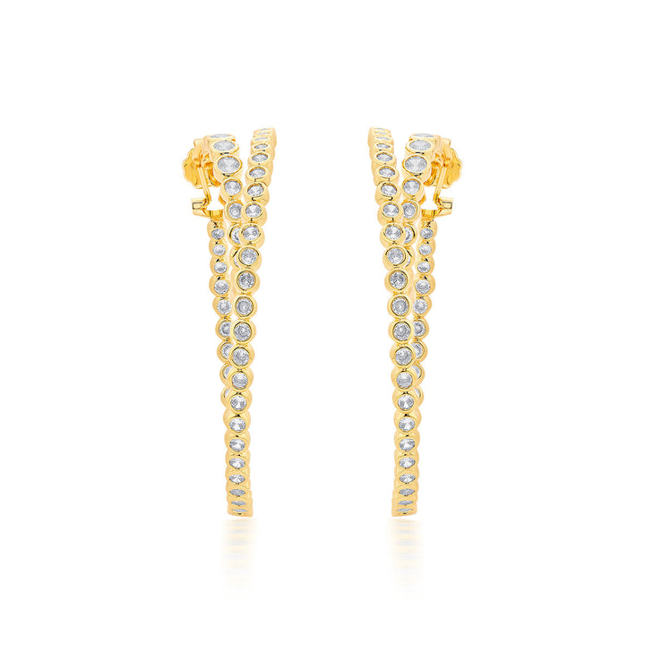 Aura Gold Swirl Hoop Earrings - Isharya | Modern Indian Jewelry