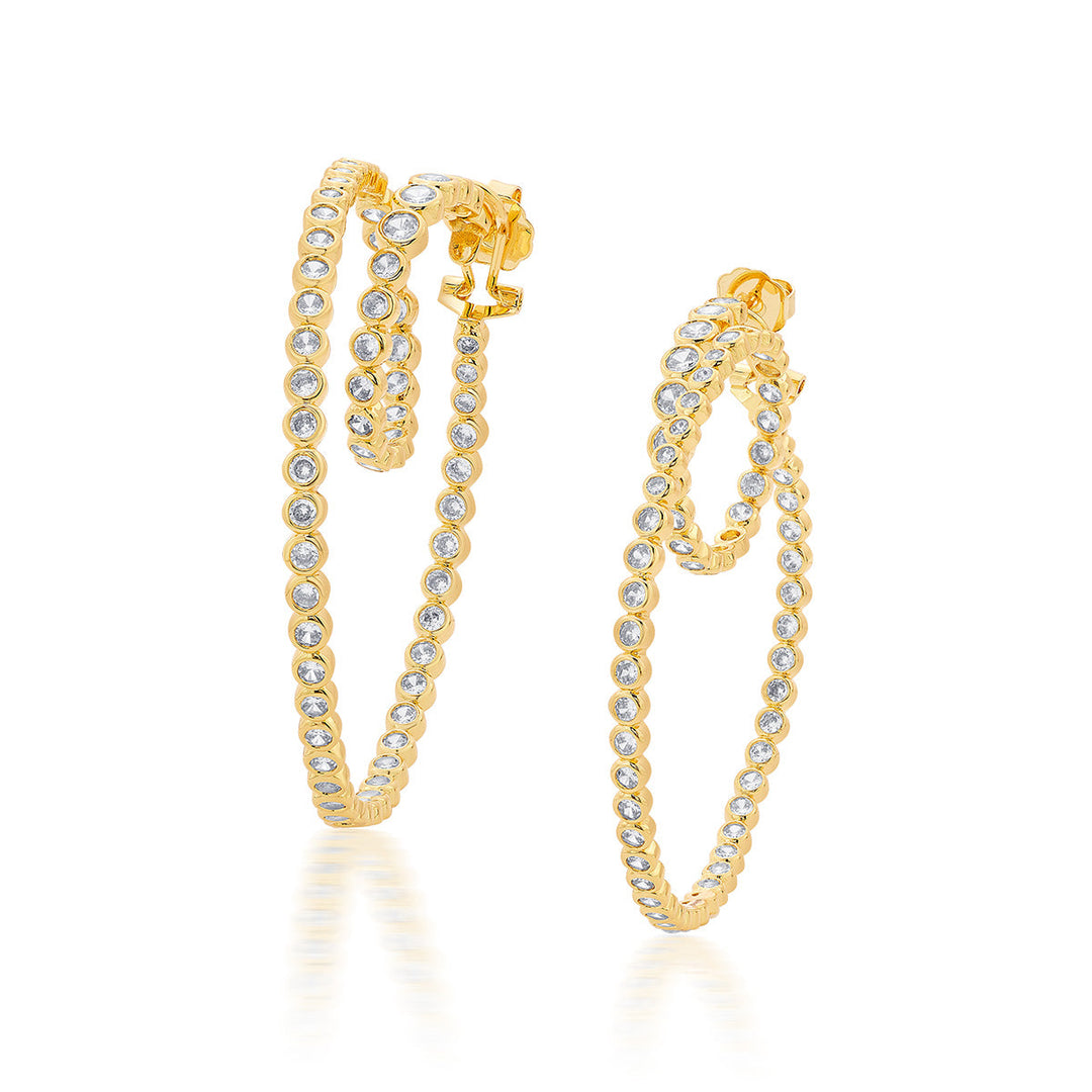 Aura Gold Swirl Hoop Earrings - Isharya | Modern Indian Jewelry