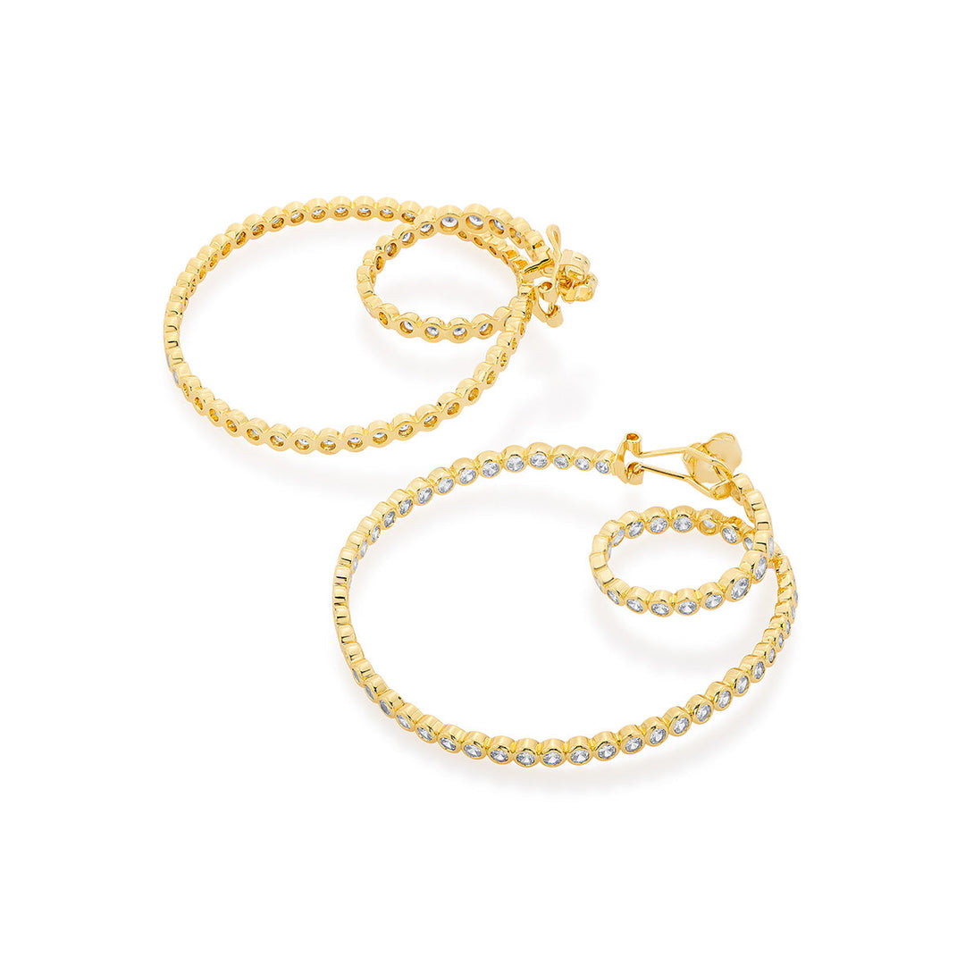 Aura Gold Swirl Hoop Earrings - Isharya | Modern Indian Jewelry