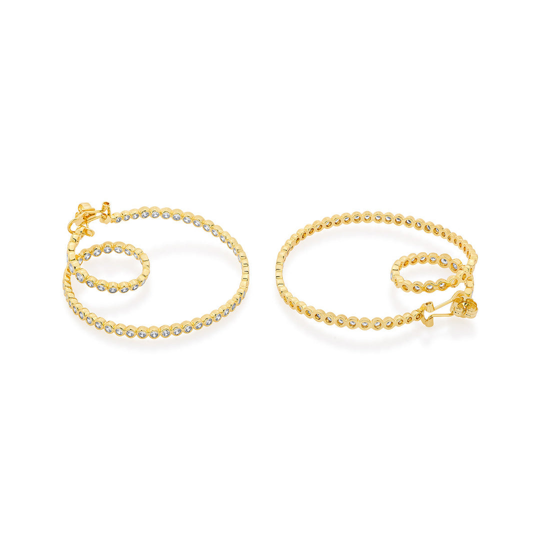 Aura Gold Swirl Hoop Earrings - Isharya | Modern Indian Jewelry