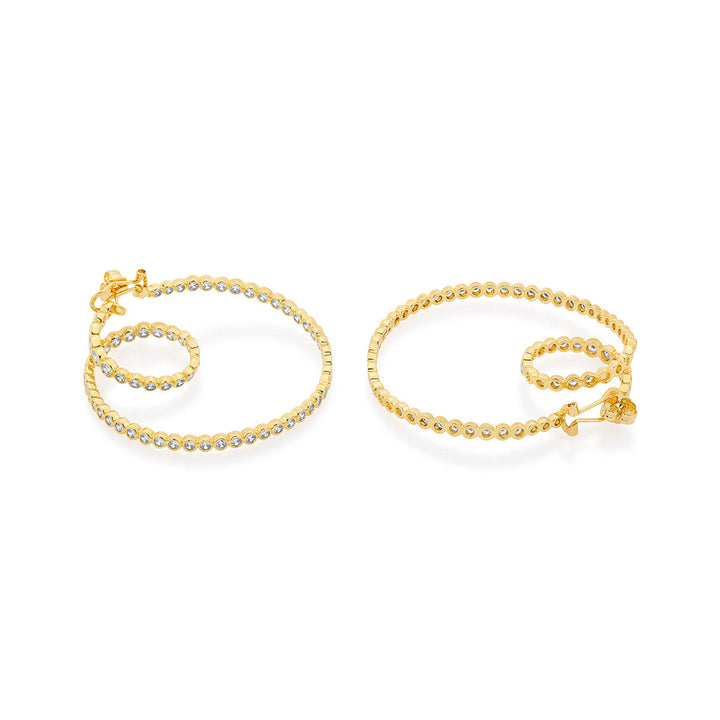 Aura Gold Swirl Hoop Earrings - Isharya | Modern Indian Jewelry