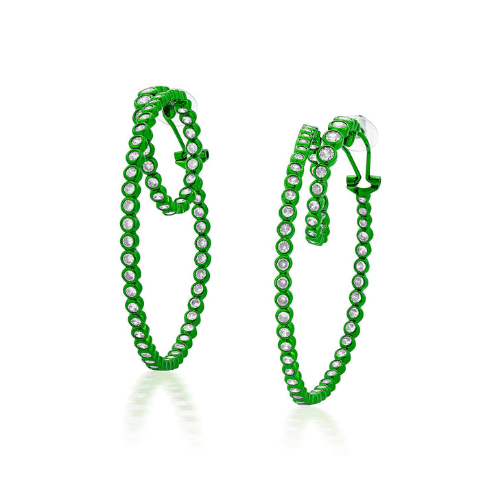 Parakeet Green Swirl Hoop Earrings - Isharya | Modern Indian Jewelry