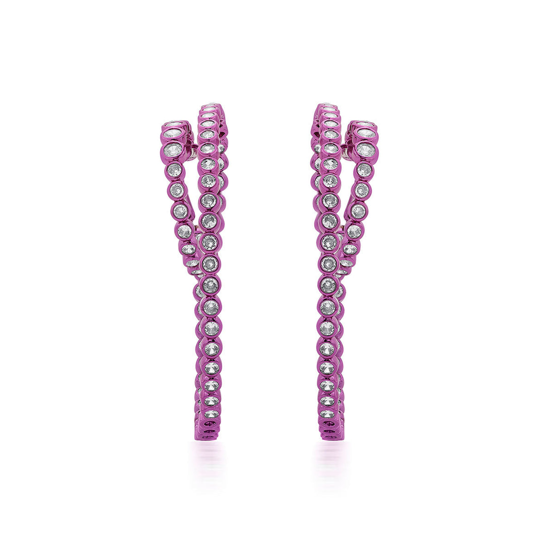 Rani Pink Swirl Hoop Earrings - Isharya | Modern Indian Jewelry