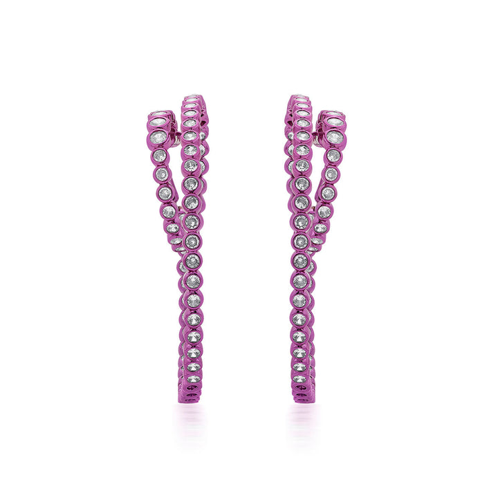 Rani Pink Swirl Hoop Earrings - Isharya | Modern Indian Jewelry
