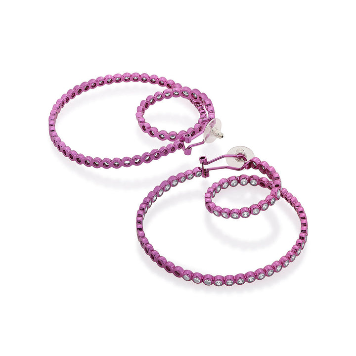 Rani Pink Swirl Hoop Earrings - Isharya | Modern Indian Jewelry
