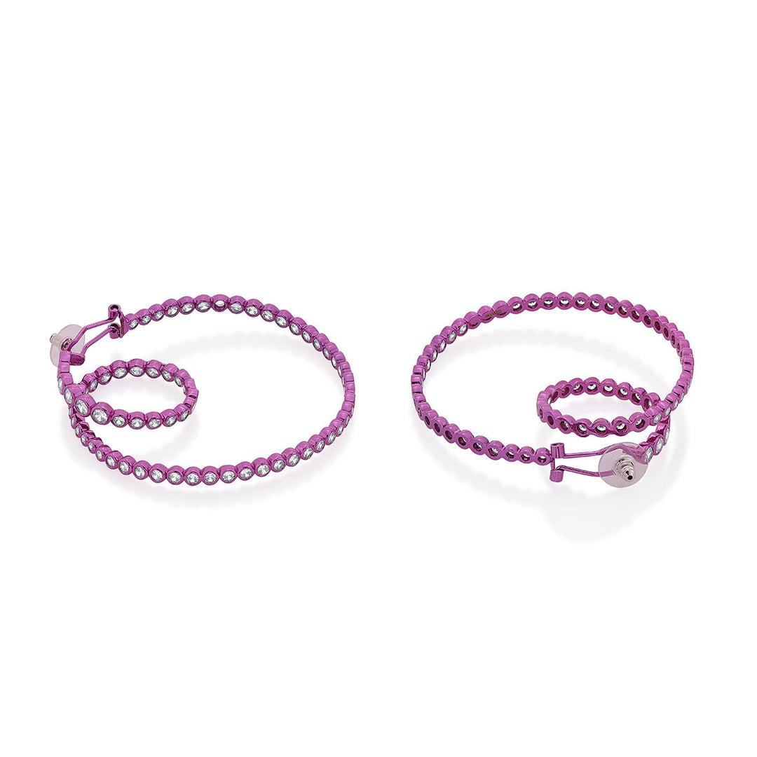 Rani Pink Swirl Hoop Earrings - Isharya | Modern Indian Jewelry