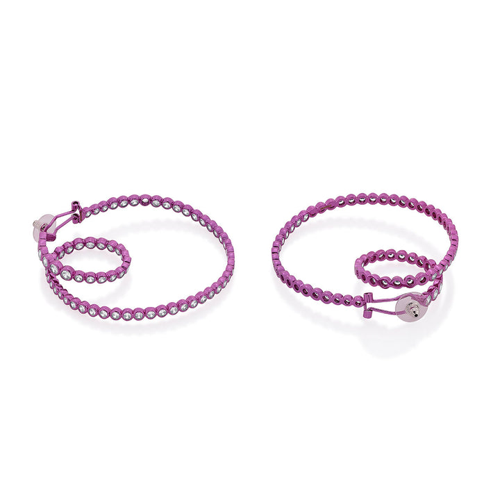 Rani Pink Swirl Hoop Earrings - Isharya | Modern Indian Jewelry