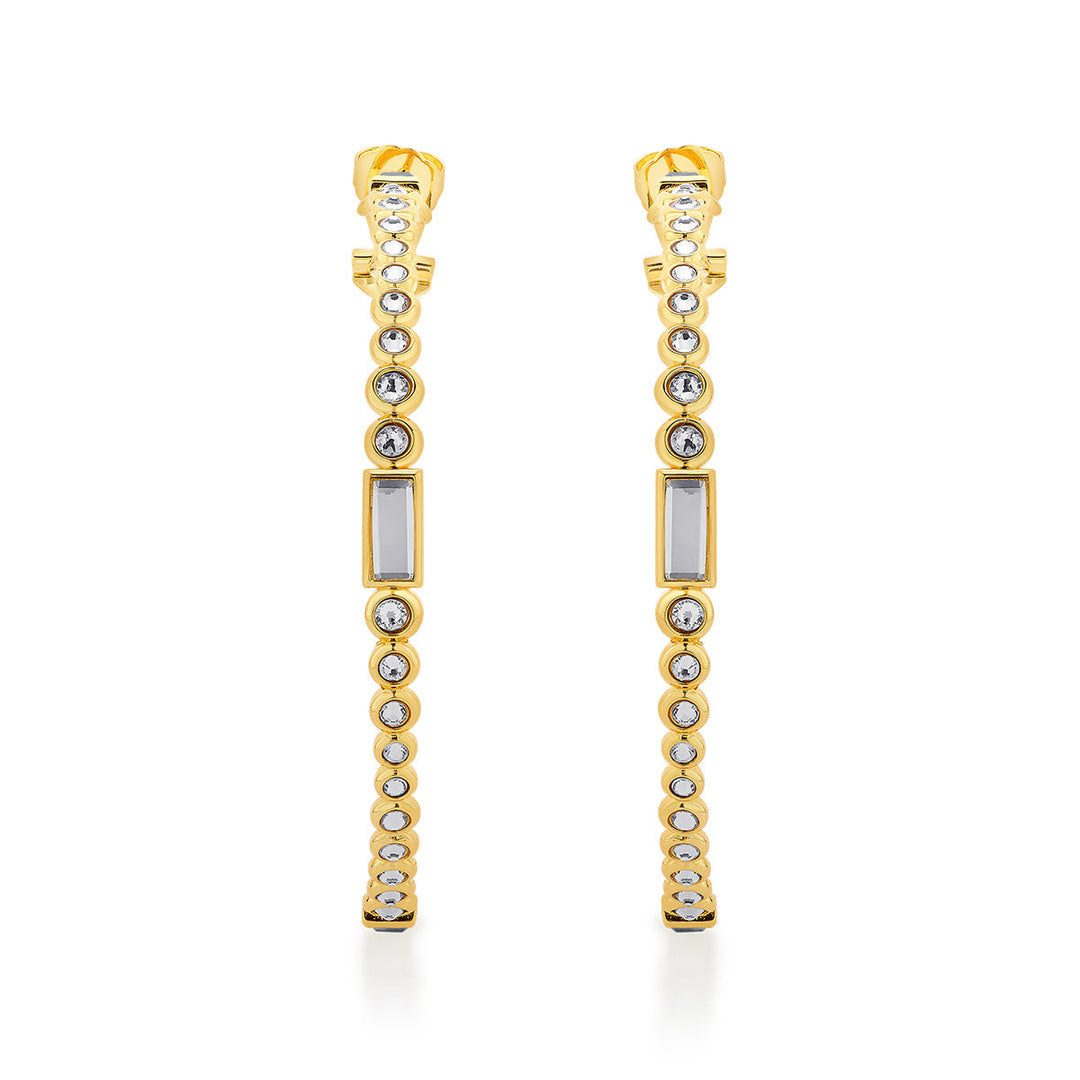 Aura Gold Oversized Hoop Earrings - Isharya | Modern Indian Jewelry