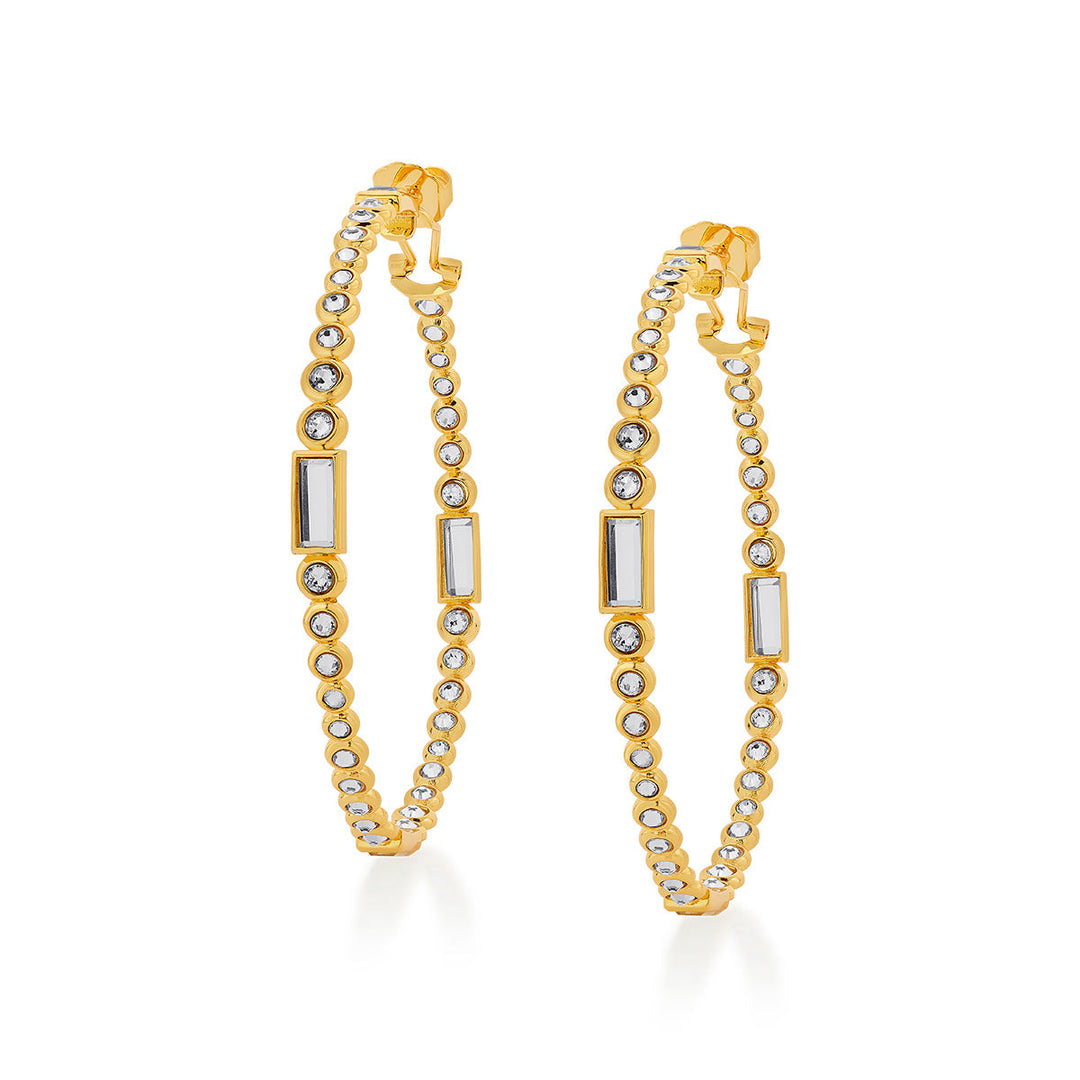 Aura Gold Oversized Hoop Earrings - Isharya | Modern Indian Jewelry