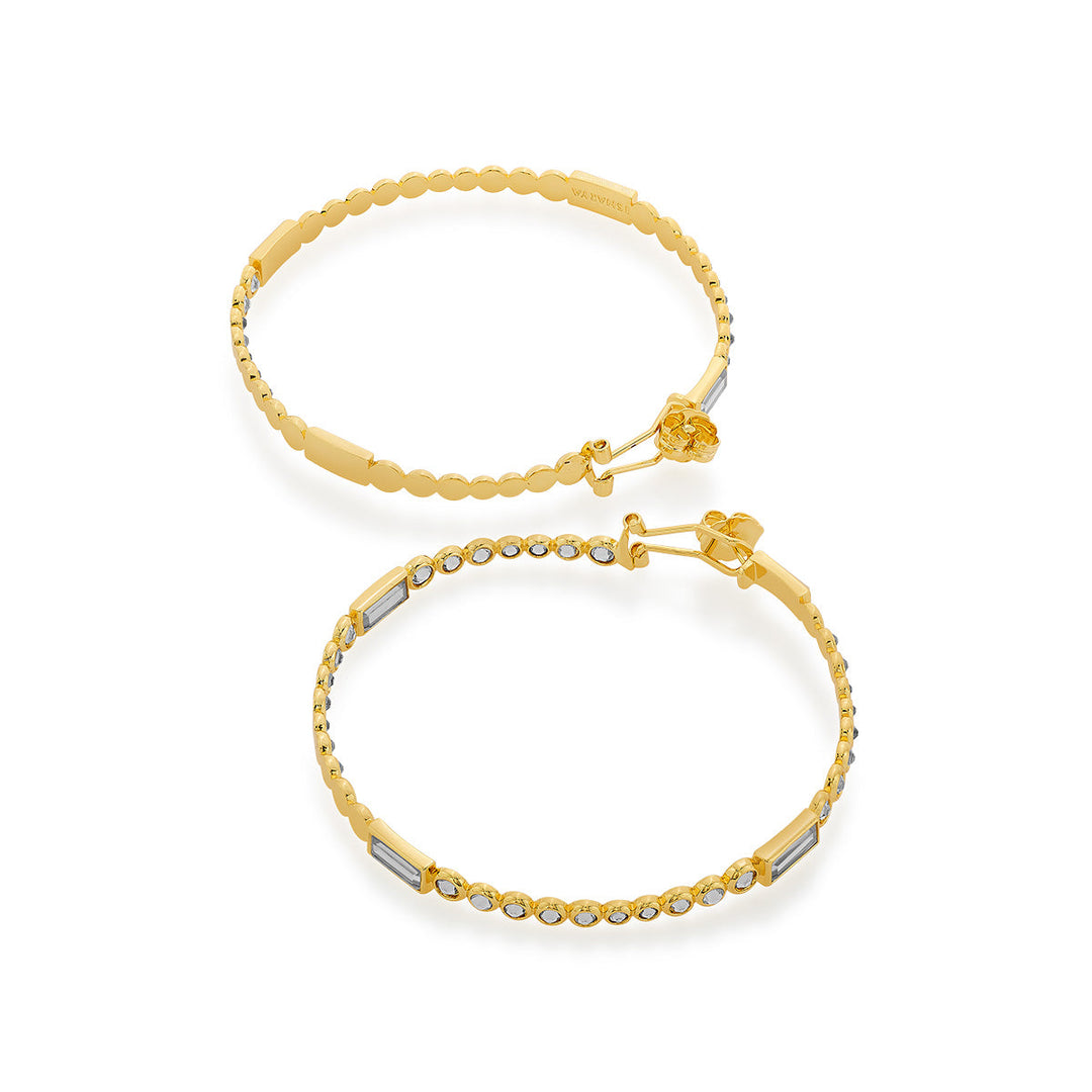 Aura Gold Oversized Hoop Earrings - Isharya | Modern Indian Jewelry