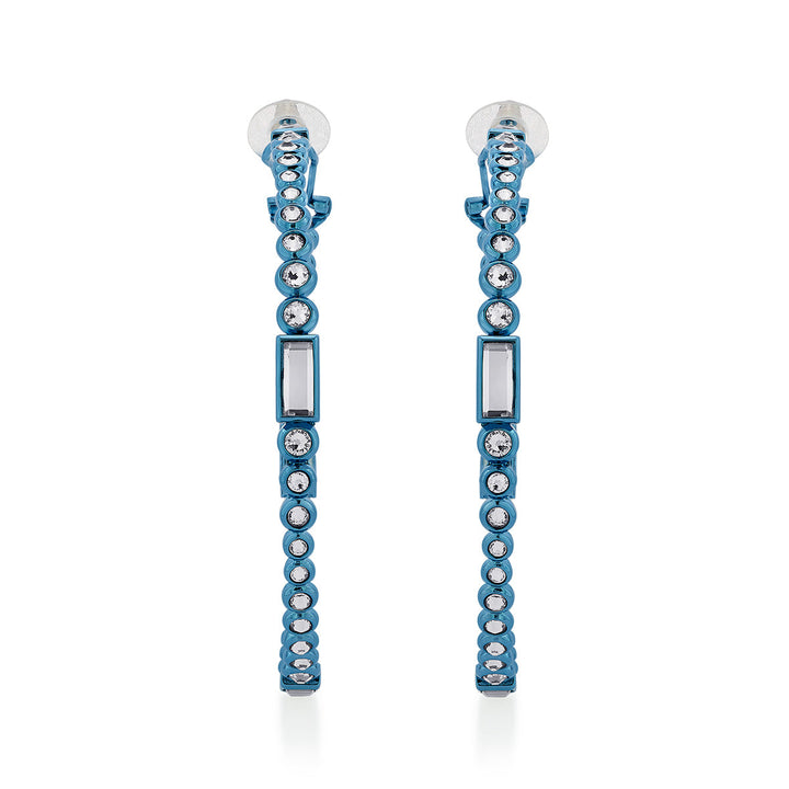 Aqua Blue Oversized Hoop Earrings - Isharya | Modern Indian Jewelry