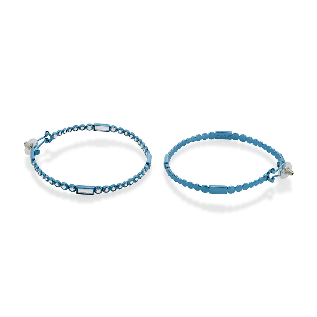 Aqua Blue Oversized Hoop Earrings - Isharya | Modern Indian Jewelry