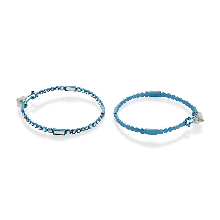 Aqua Blue Oversized Hoop Earrings - Isharya | Modern Indian Jewelry