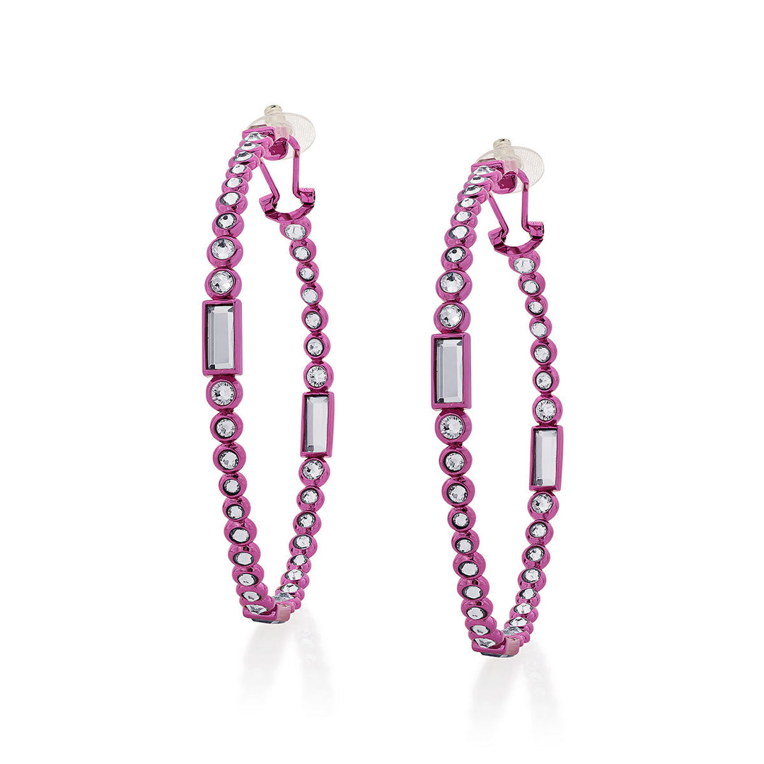 Rani Pink Oversized Hoop Earrings - Isharya | Modern Indian Jewelry