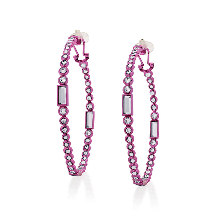 Rani Pink Oversized Hoop Earrings - Isharya | Modern Indian Jewelry