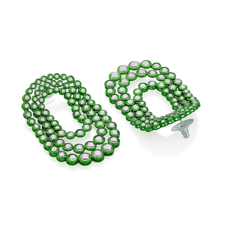 Parakeet Green Tri Layered Earrings - Isharya | Modern Indian Jewelry