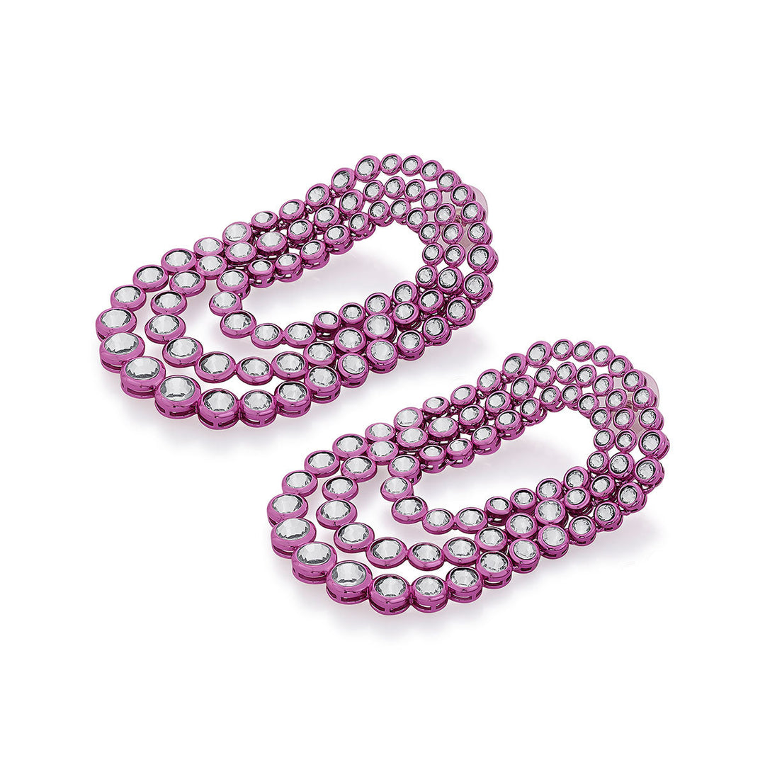 Rani Pink Tri Layered Earrings - Isharya | Modern Indian Jewelry