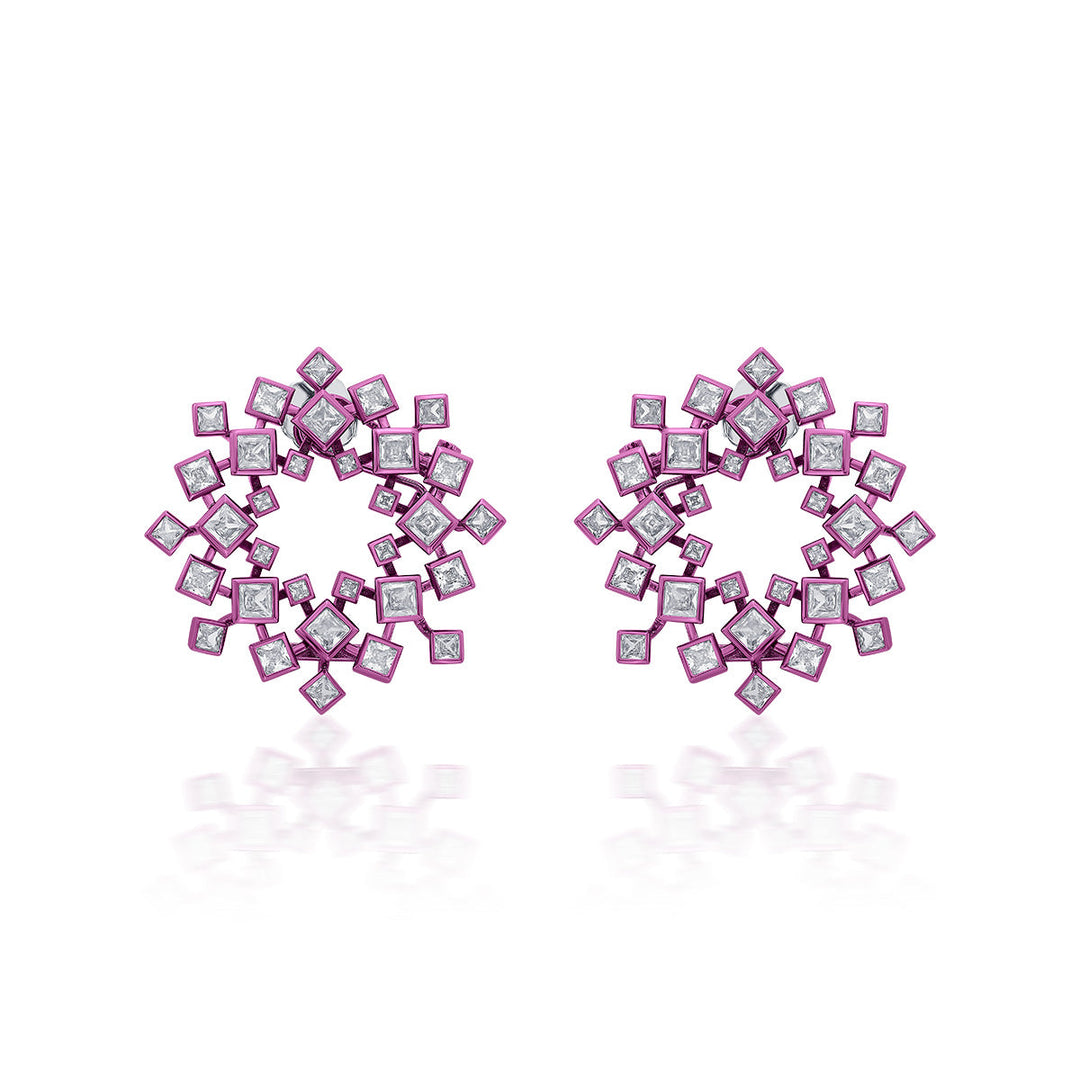 Rani Pink Halo Earrings - Isharya | Modern Indian Jewelry