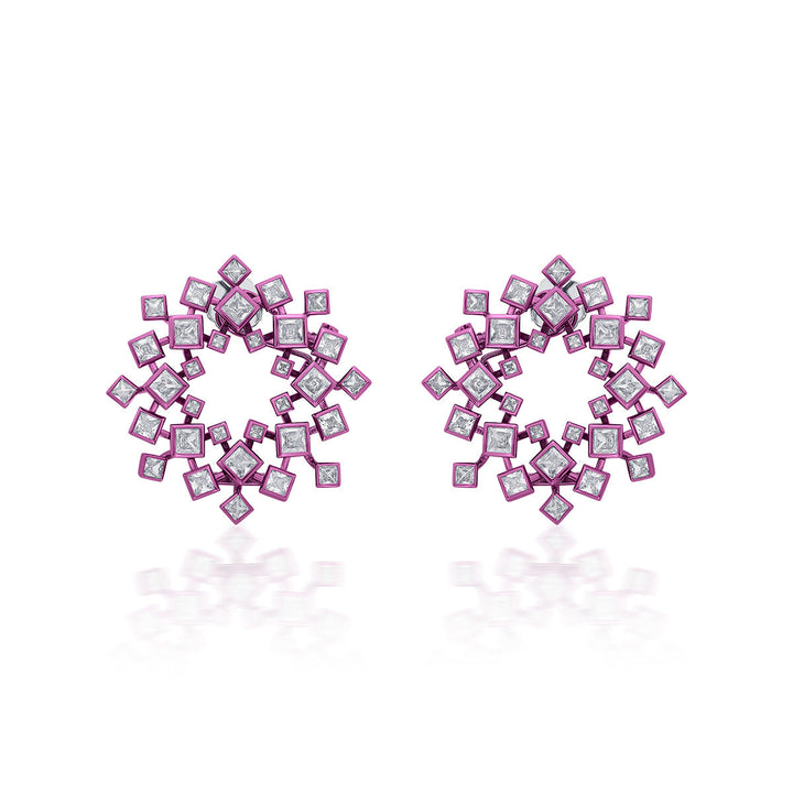 Rani Pink Halo Earrings - Isharya | Modern Indian Jewelry