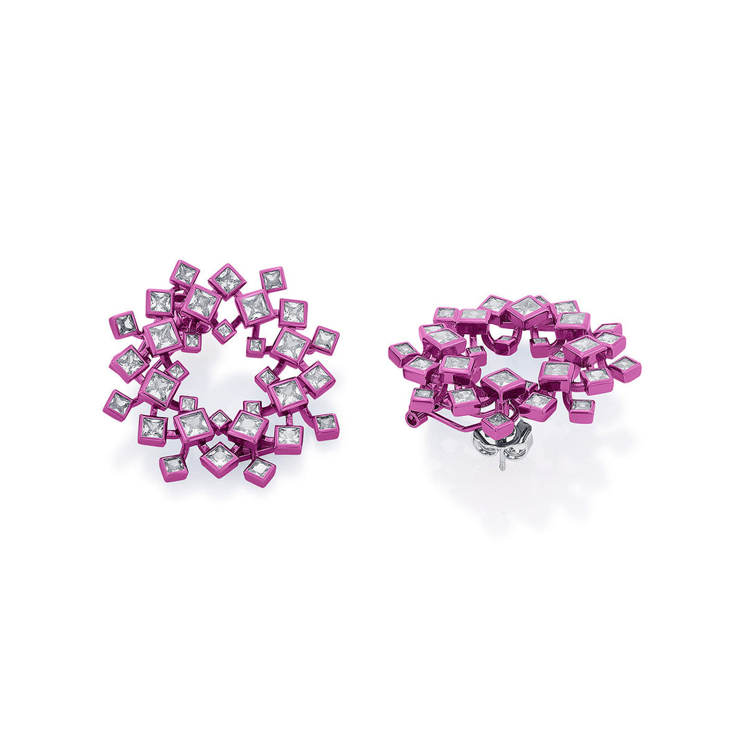 Rani Pink Halo Earrings - Isharya | Modern Indian Jewelry