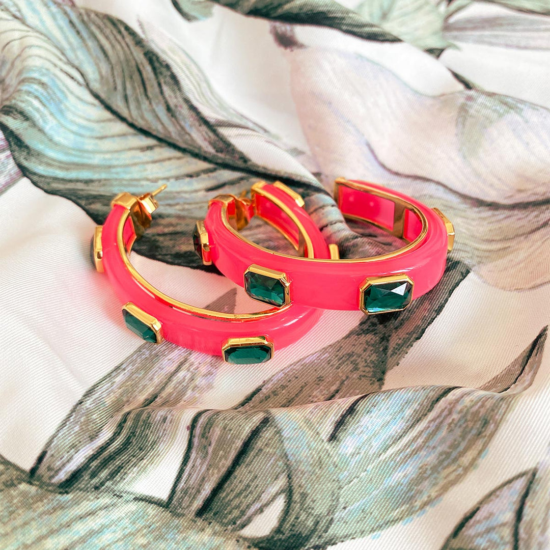 Amour Resin Slender Hoops - Isharya | Modern Indian Jewelry