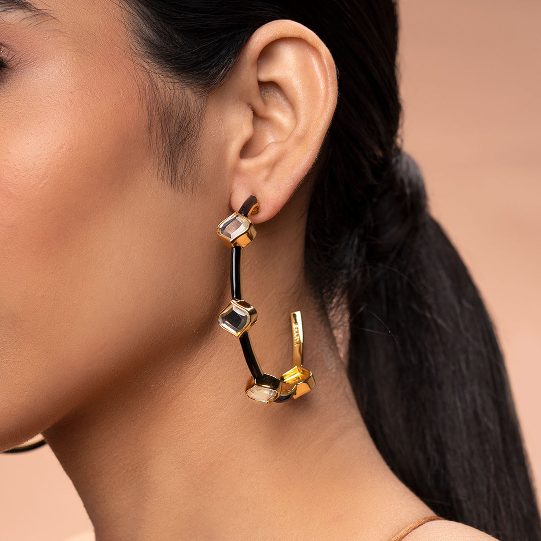 Amina Mirror Hoop Earrings