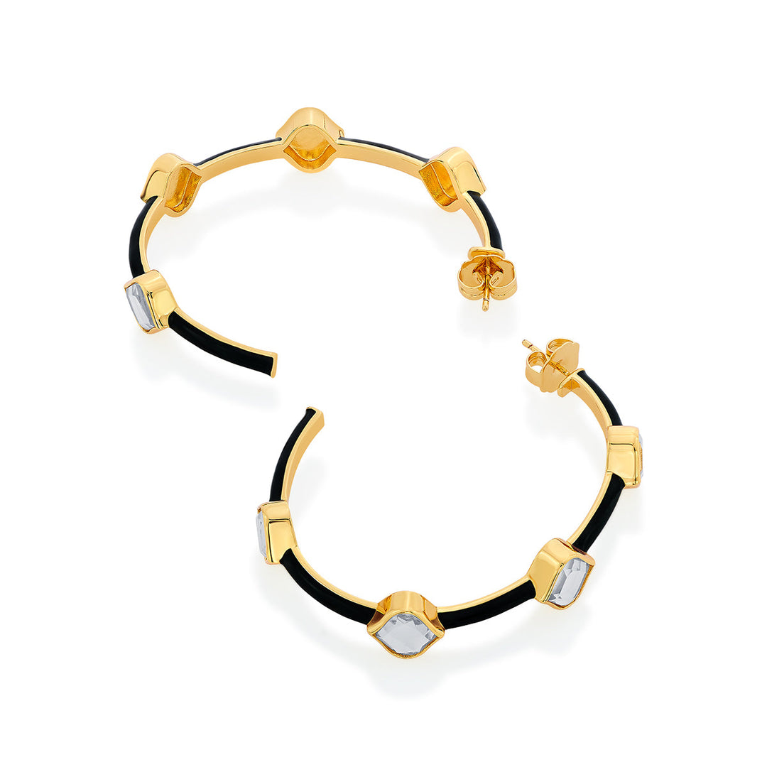 Amina Mirror Hoop Earrings - Isharya | Modern Indian Jewelry
