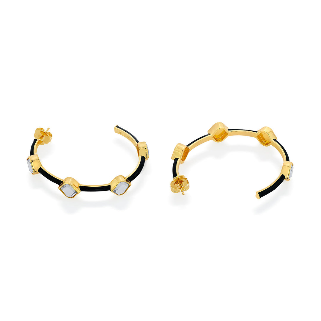 Amina Mirror Hoop Earrings - Isharya | Modern Indian Jewelry