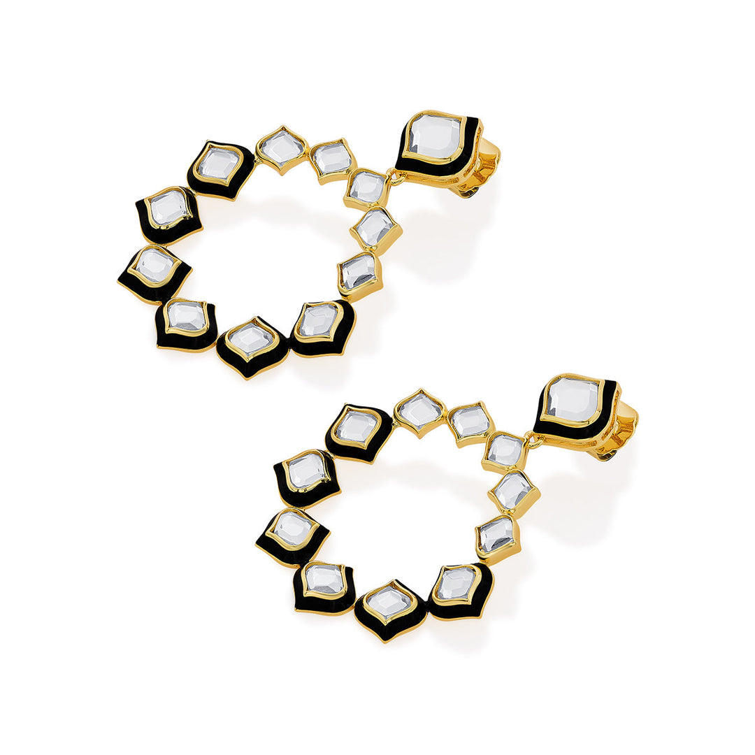 Amina Mirror Statement Earrings - Isharya | Modern Indian Jewelry