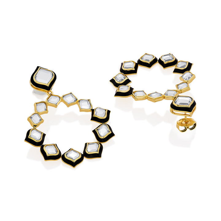 Amina Mirror Statement Earrings - Isharya | Modern Indian Jewelry