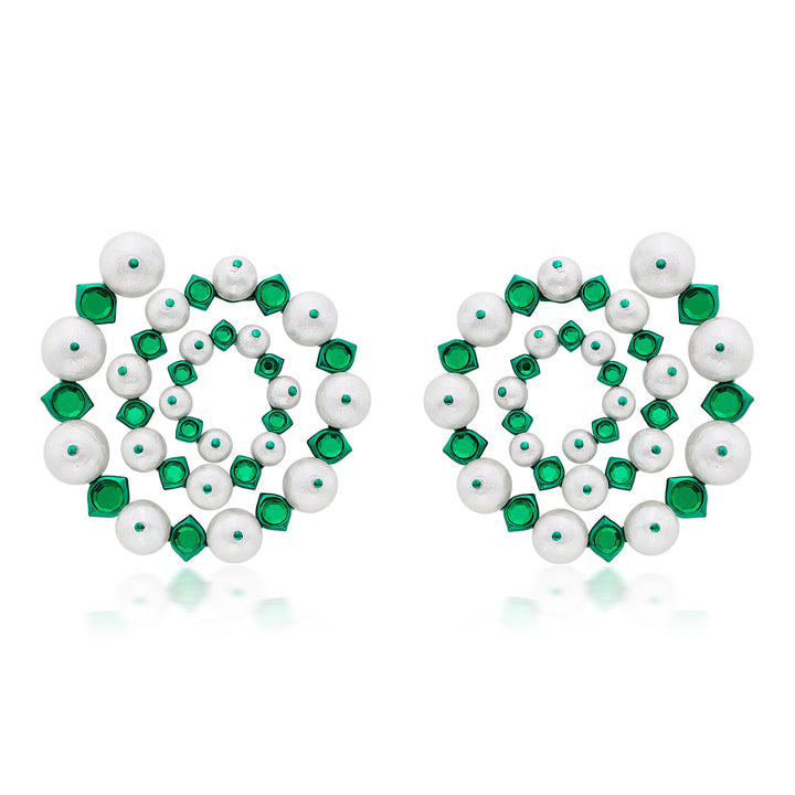 Zeenat Pearl Swirl Earrings - Isharya | Modern Indian Jewelry