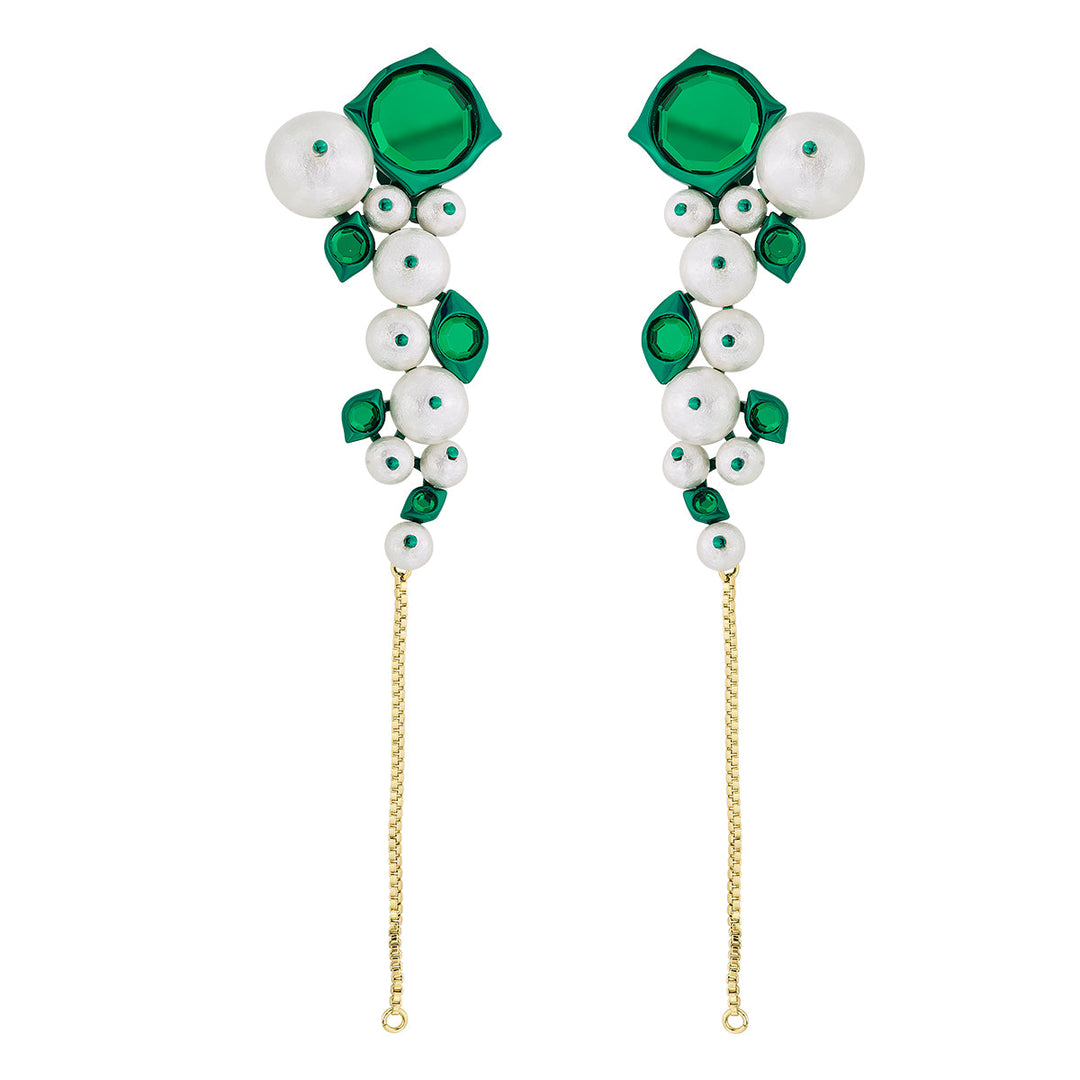Zeenat Pearl Vine Earrings - Isharya | Modern Indian Jewelry