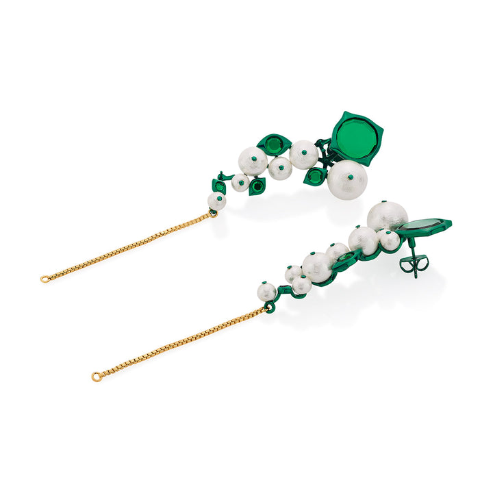 Zeenat Pearl Vine Earrings - Isharya | Modern Indian Jewelry