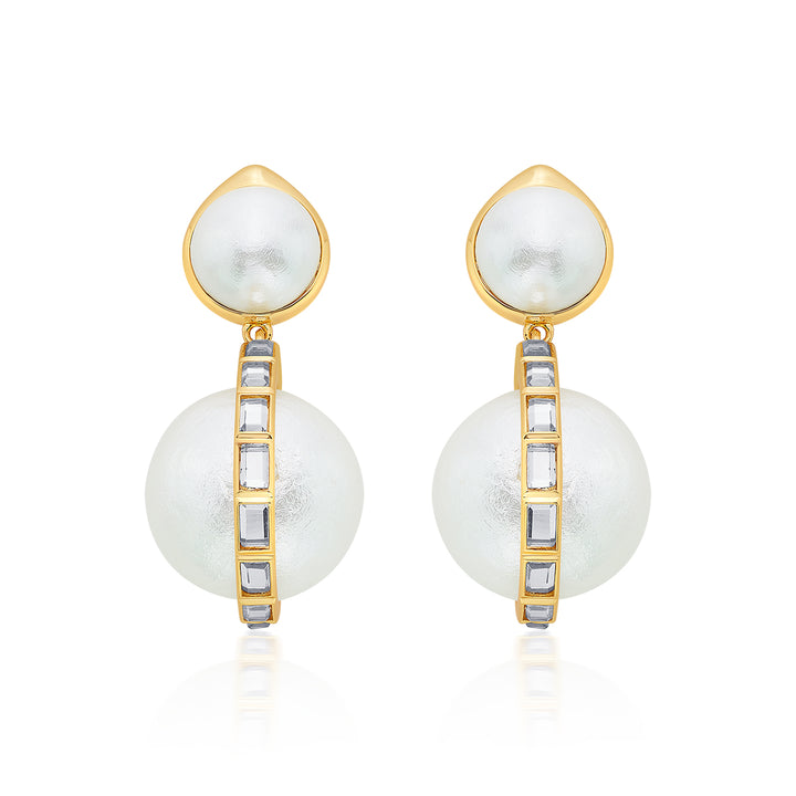 Amara Pearl Duo Drop Earrings