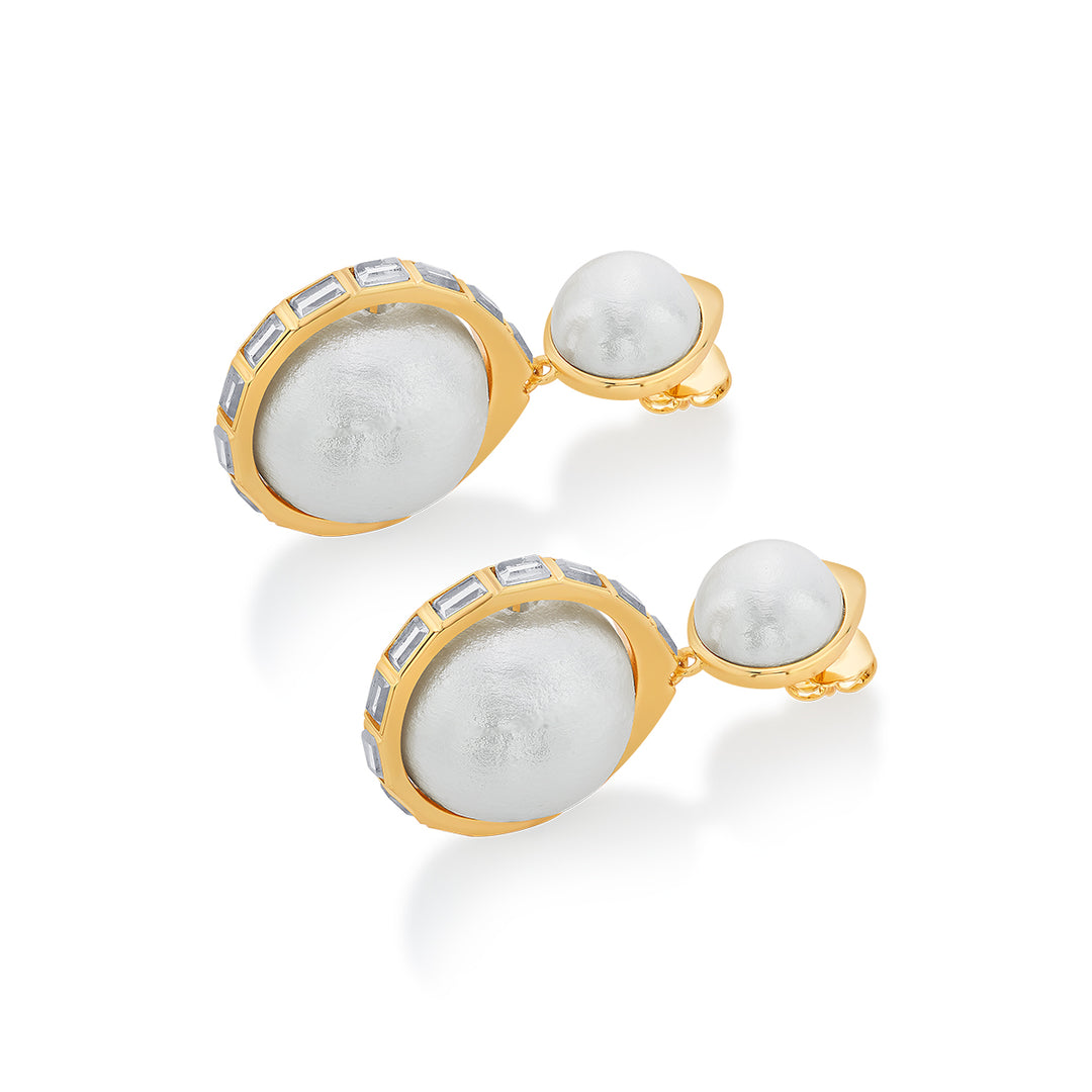 Amara Pearl Duo Drop Earrings