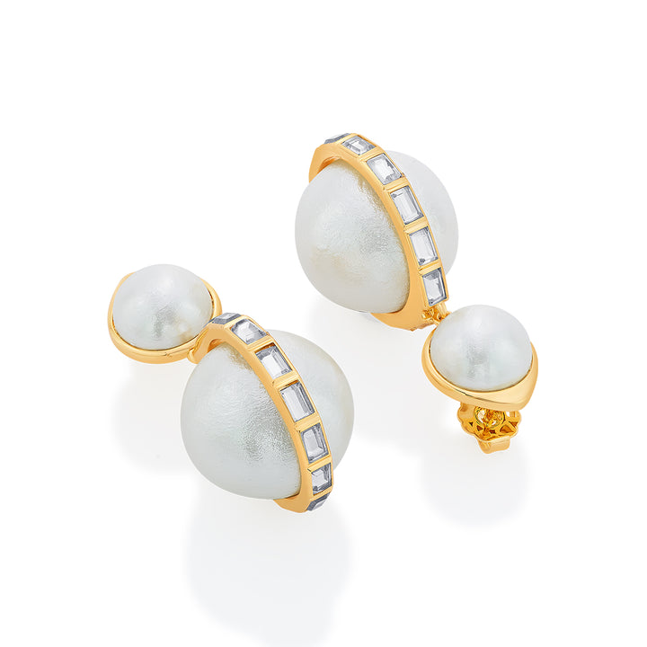 Amara Pearl Duo Drop Earrings
