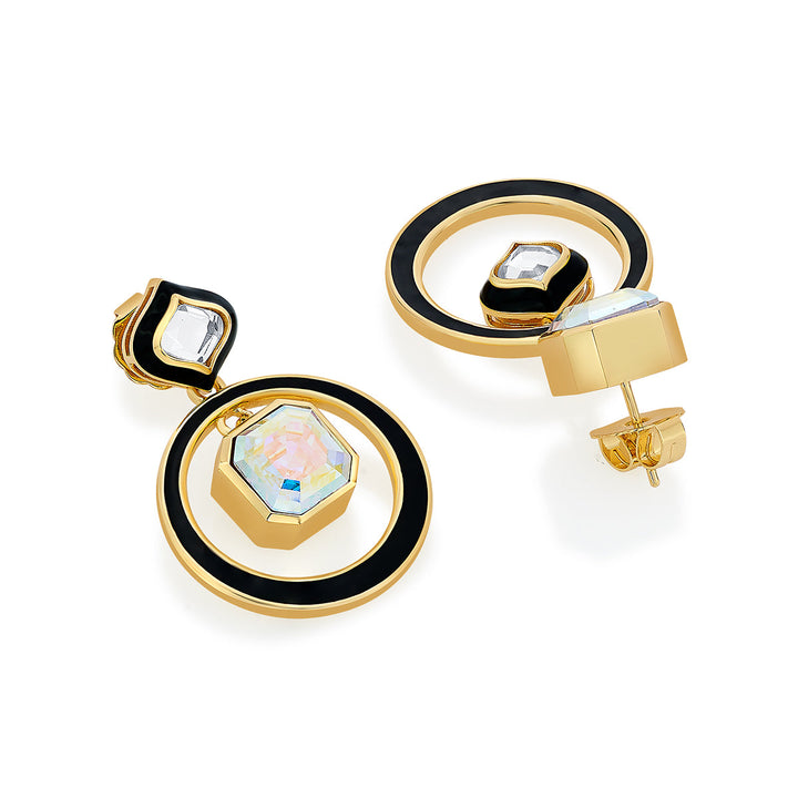Meher Enamel Mirror Earrings - Isharya | Modern Indian Jewelry