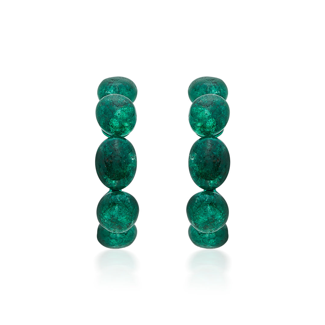 Sultana Green Quartz Hoop Earrings