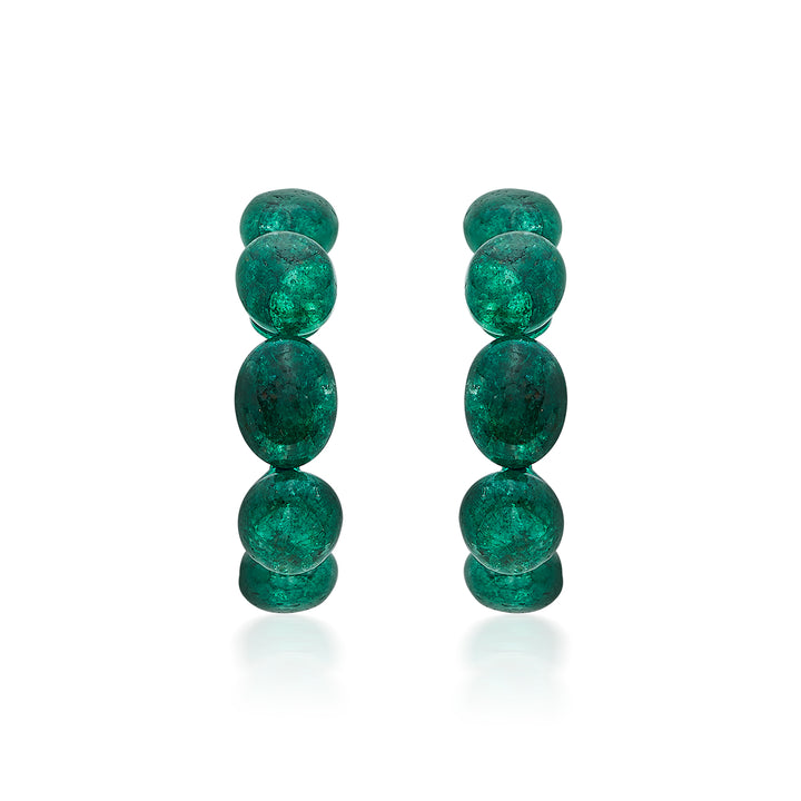 Sultana Green Quartz Hoop Earrings
