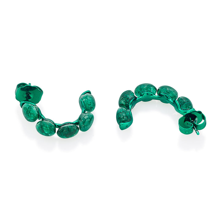 Sultana Green Quartz Hoop Earrings