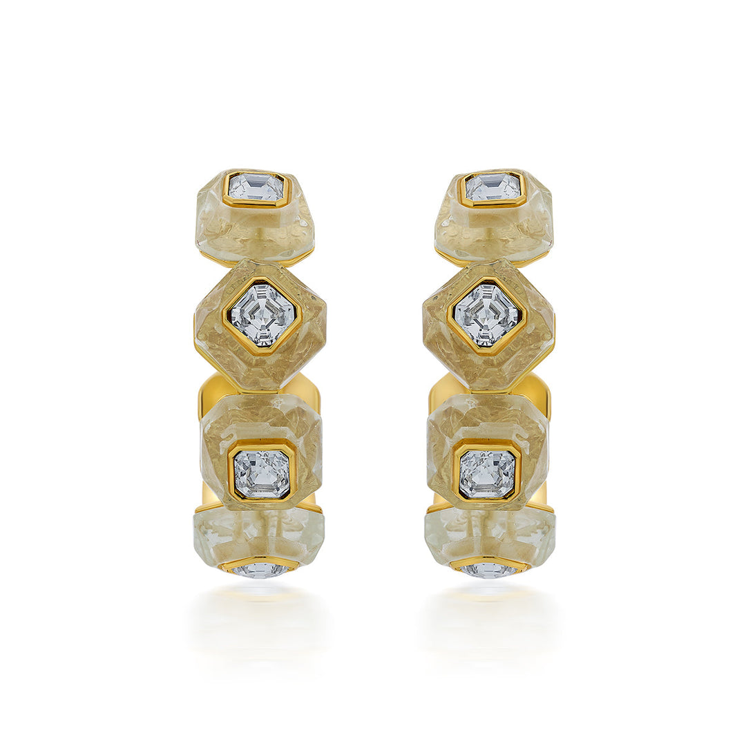 Bling Infinity Cut Maxi Crystal Hoops - Isharya | Modern Indian Jewelry