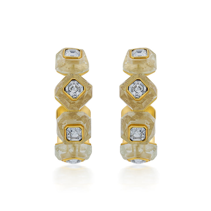 Bling Infinity Cut Maxi Crystal Hoops - Isharya | Modern Indian Jewelry
