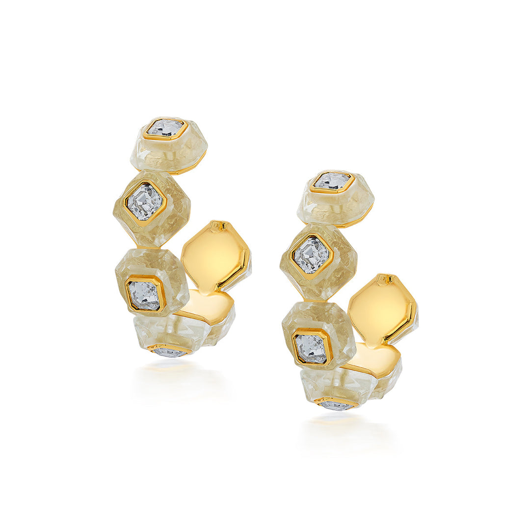 Bling Infinity Cut Maxi Crystal Hoops - Isharya | Modern Indian Jewelry