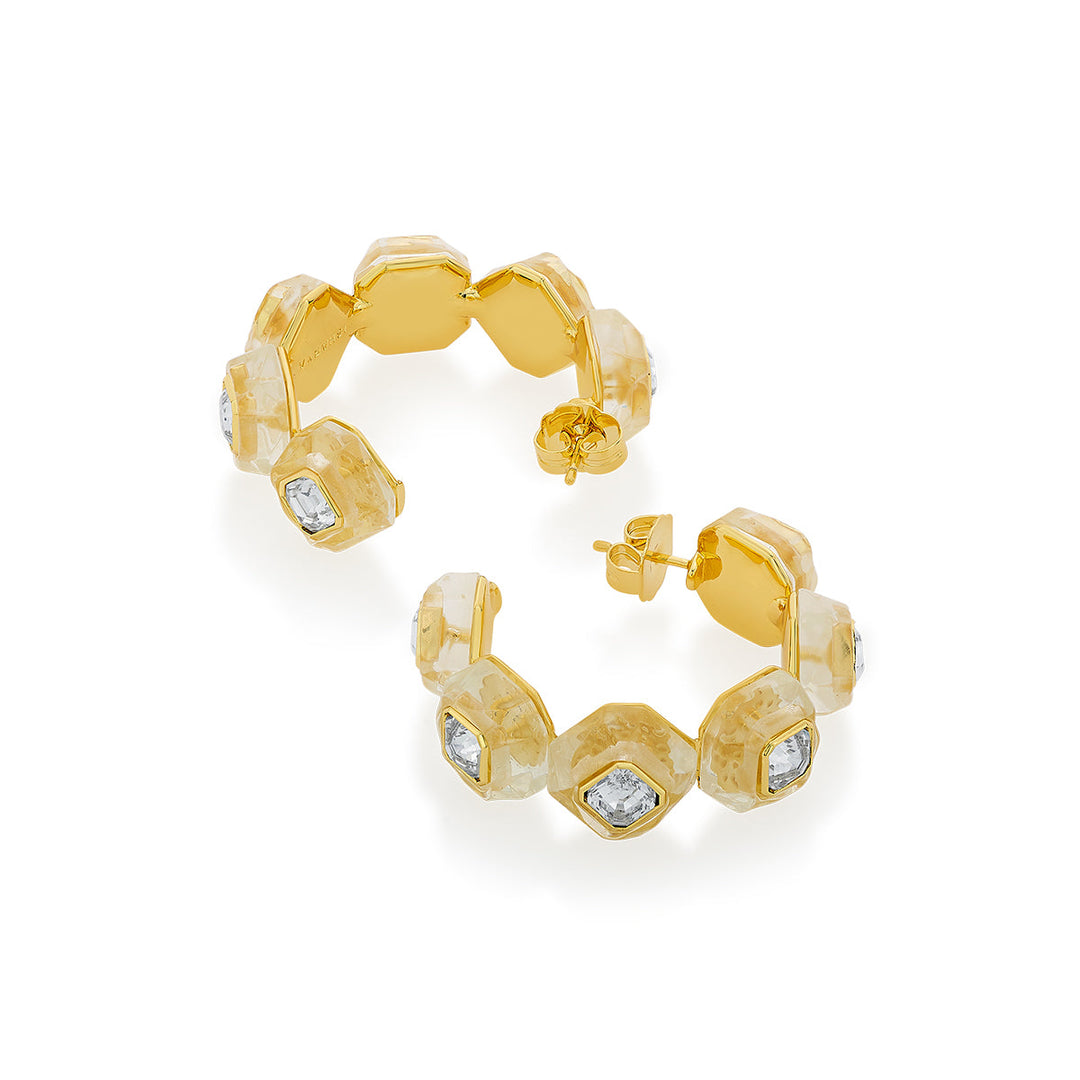 Bling Infinity Cut Maxi Crystal Hoops - Isharya | Modern Indian Jewelry