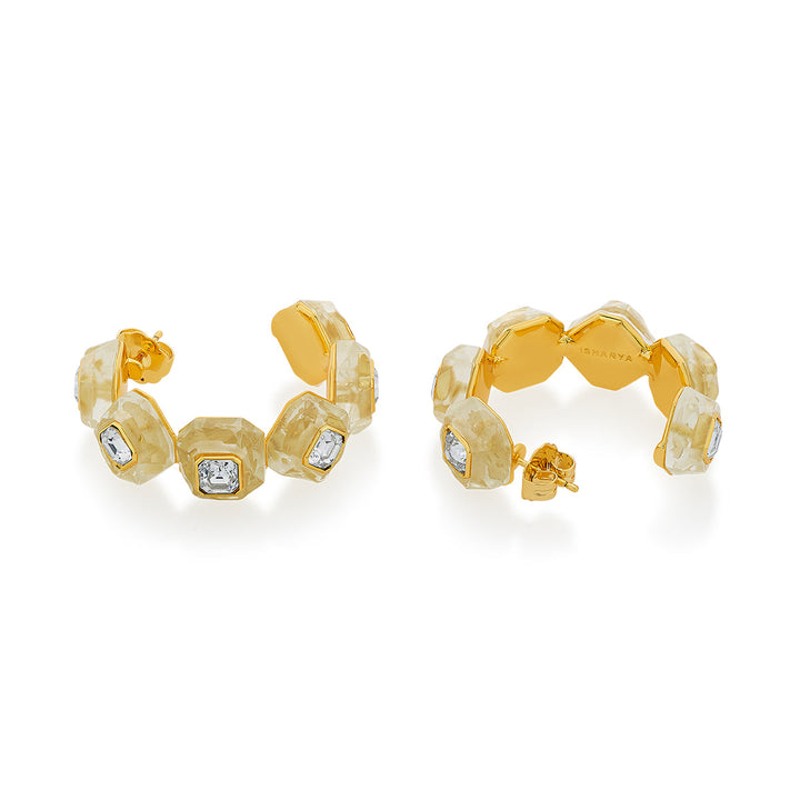 Bling Infinity Cut Maxi Crystal Hoops - Isharya | Modern Indian Jewelry